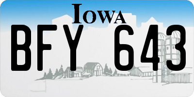 IA license plate BFY643