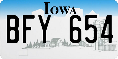 IA license plate BFY654