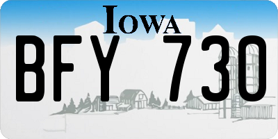 IA license plate BFY730