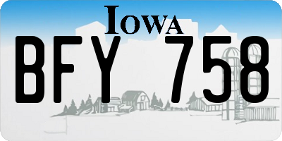 IA license plate BFY758