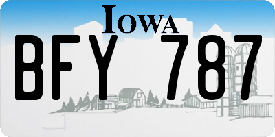 IA license plate BFY787