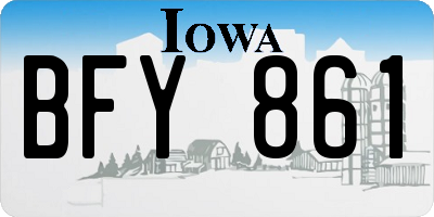 IA license plate BFY861