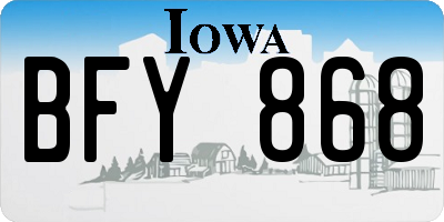 IA license plate BFY868