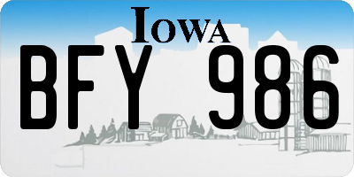 IA license plate BFY986