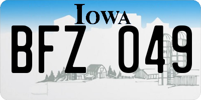 IA license plate BFZ049