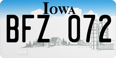 IA license plate BFZ072