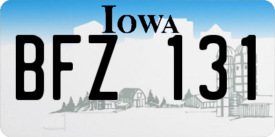 IA license plate BFZ131