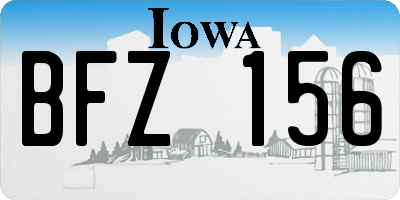 IA license plate BFZ156