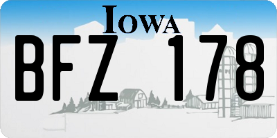 IA license plate BFZ178