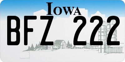 IA license plate BFZ222