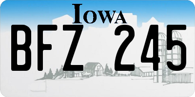 IA license plate BFZ245