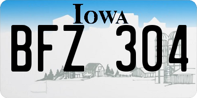 IA license plate BFZ304