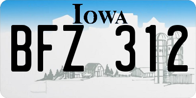 IA license plate BFZ312