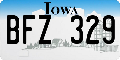 IA license plate BFZ329