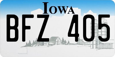IA license plate BFZ405