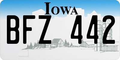 IA license plate BFZ442
