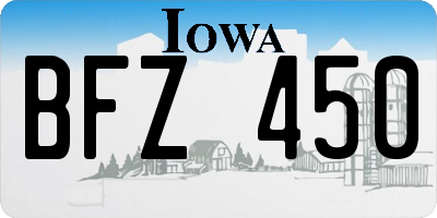 IA license plate BFZ450