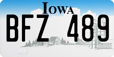 IA license plate BFZ489