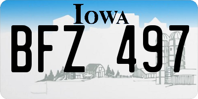 IA license plate BFZ497