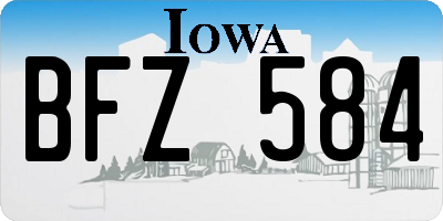 IA license plate BFZ584