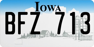 IA license plate BFZ713