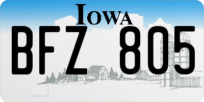IA license plate BFZ805