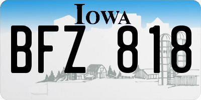 IA license plate BFZ818