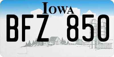IA license plate BFZ850