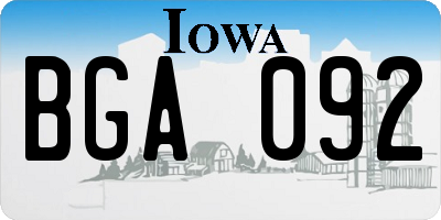 IA license plate BGA092
