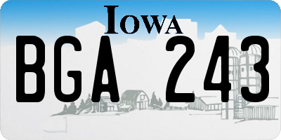 IA license plate BGA243