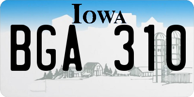 IA license plate BGA310
