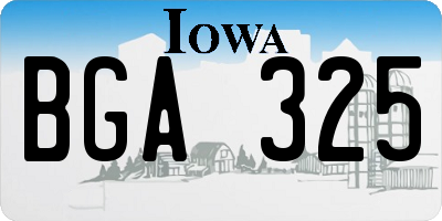 IA license plate BGA325