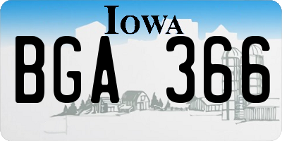 IA license plate BGA366