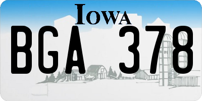 IA license plate BGA378