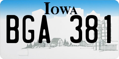 IA license plate BGA381