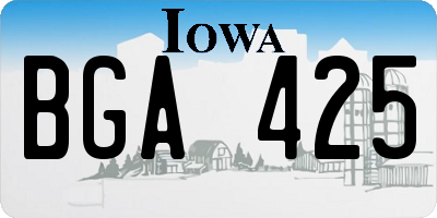IA license plate BGA425
