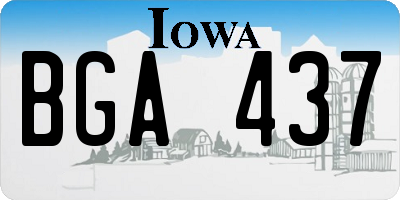 IA license plate BGA437