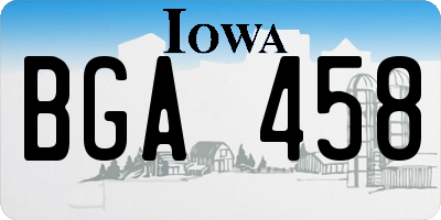 IA license plate BGA458