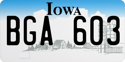 IA license plate BGA603