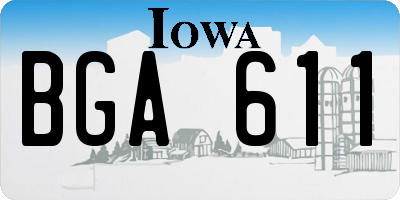 IA license plate BGA611