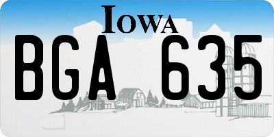 IA license plate BGA635