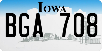 IA license plate BGA708
