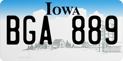 IA license plate BGA889