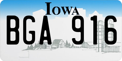IA license plate BGA916