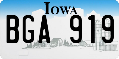 IA license plate BGA919