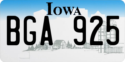IA license plate BGA925