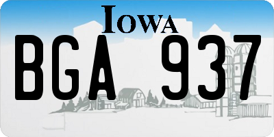 IA license plate BGA937