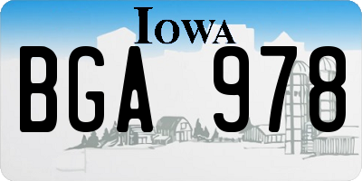 IA license plate BGA978