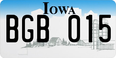 IA license plate BGB015