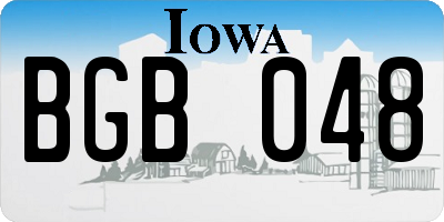 IA license plate BGB048
